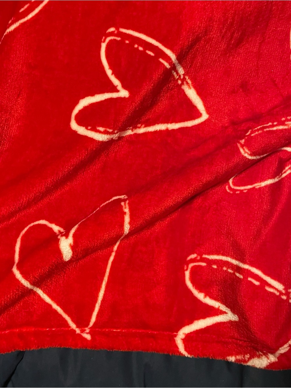 Red Heart Plush Throw Blanket - Soft Cozy Home Accent